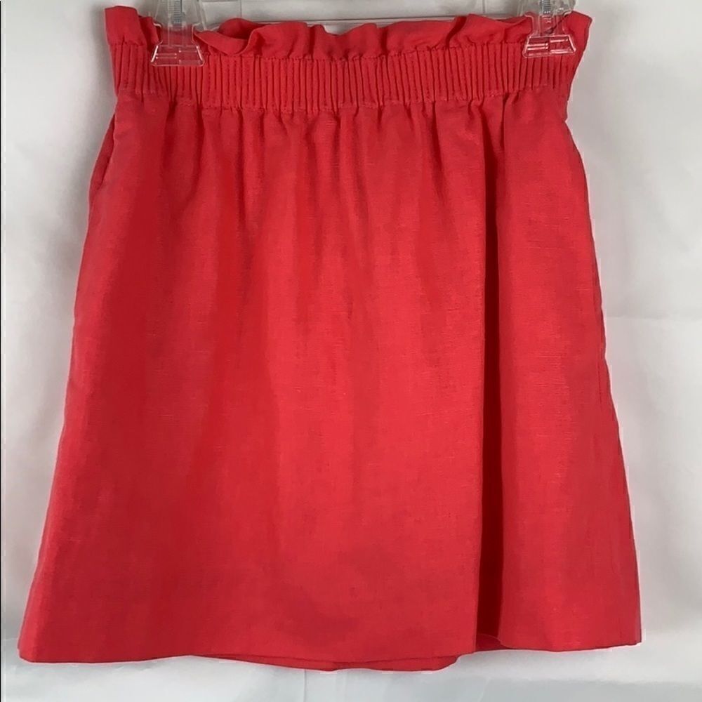 J Crew Factory salmon Linen blend mini skirt